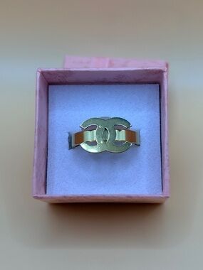 Gold-Tone Stainless Steel Trendy Interlocking Design Ring